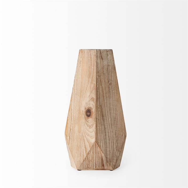 Mercana Allen II Small Natural Wooden Base Oval Vase