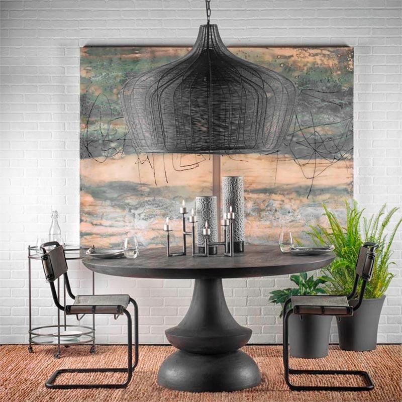 Mercana Coolie Metal Mesh-Style 4 Bulb Chandelier in Black