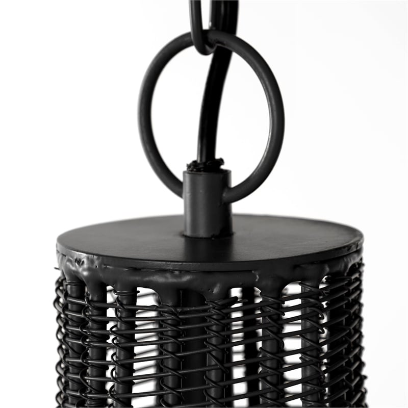 Mercana Coolie Metal Mesh-Style 4 Bulb Chandelier in Black