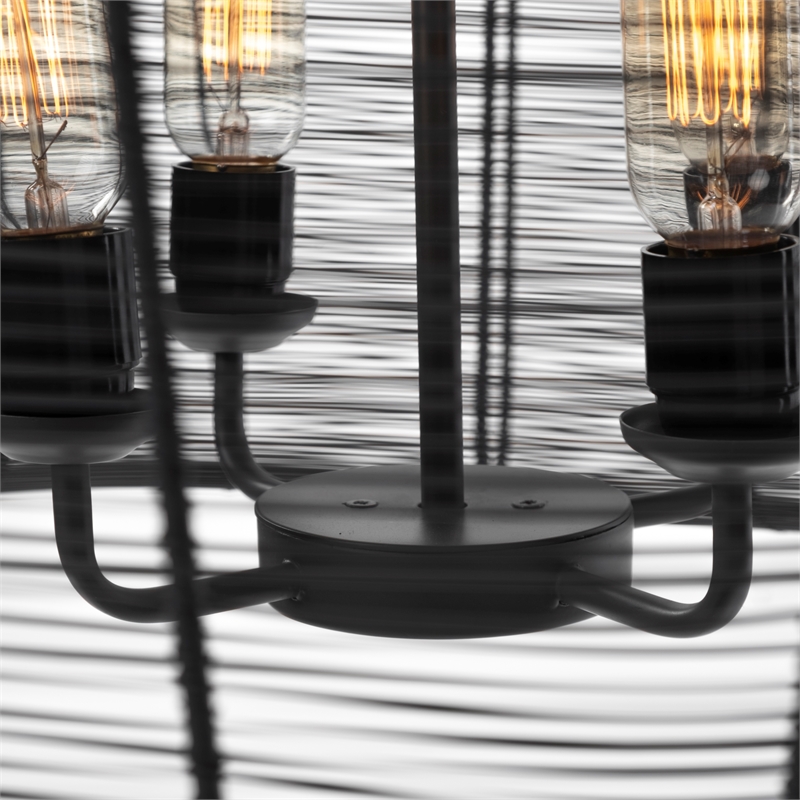 Mercana Coolie Metal Mesh-Style 4 Bulb Chandelier in Black