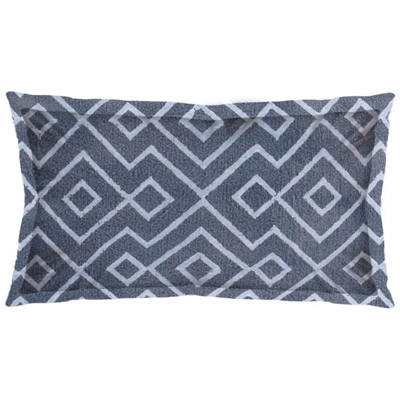 Mercana Boswell III 13 x 21 Blue/Gray Fabric Diamond Patterned Pillow Cover