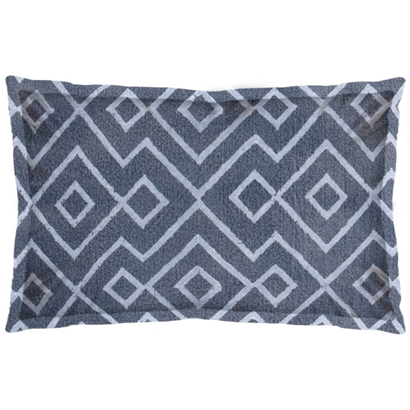 Mercana Boswell III 13 x 21 Blue/Gray Fabric Diamond Patterned Pillow Cover