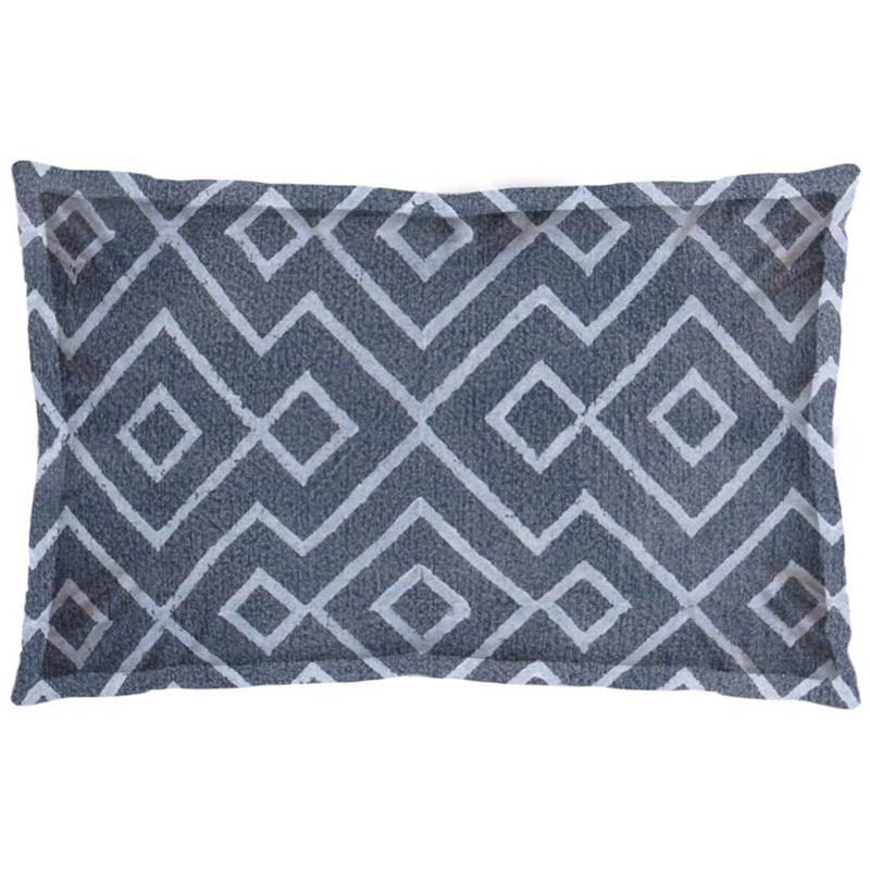 Mercana Boswell III 13 x 21 Blue/Gray Fabric Diamond Patterned Pillow Cover