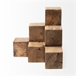 Mercana Rubik Rustic Brown Decorative Wood Cube Sculpture