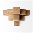 Mercana Rubik Rustic Brown Decorative Wood Cube Sculpture