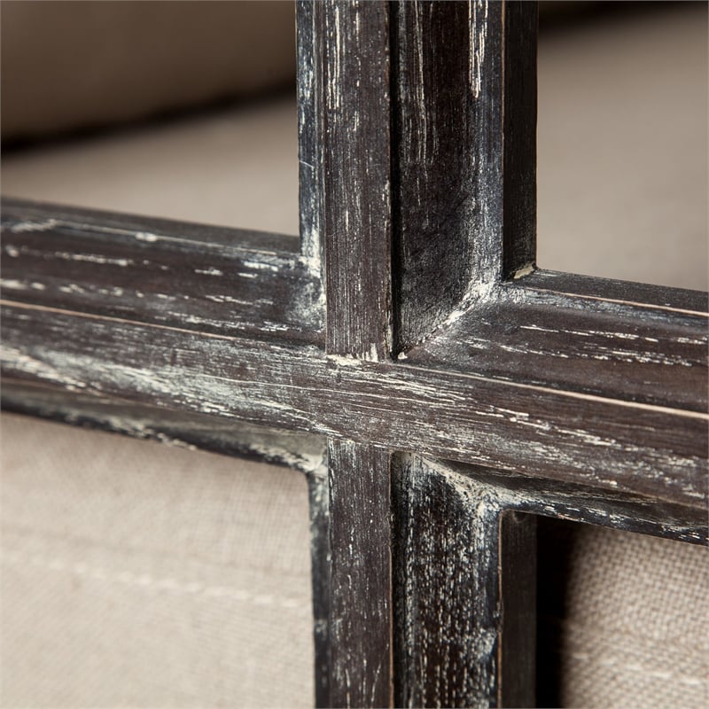 Mercana Skylar I Off White Fabric Covered Cushioned Demi-Lune Wooden Frame Chair