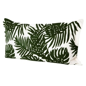 Mercana Boyle II 13 x 21 Green Tropical Palm Leaf Fabric Decorative Pillow Cover
