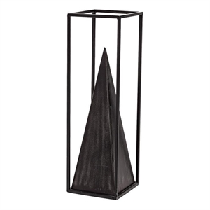 Mercana Memphis I Large Square Framed 3-D Black Metal Pyramid