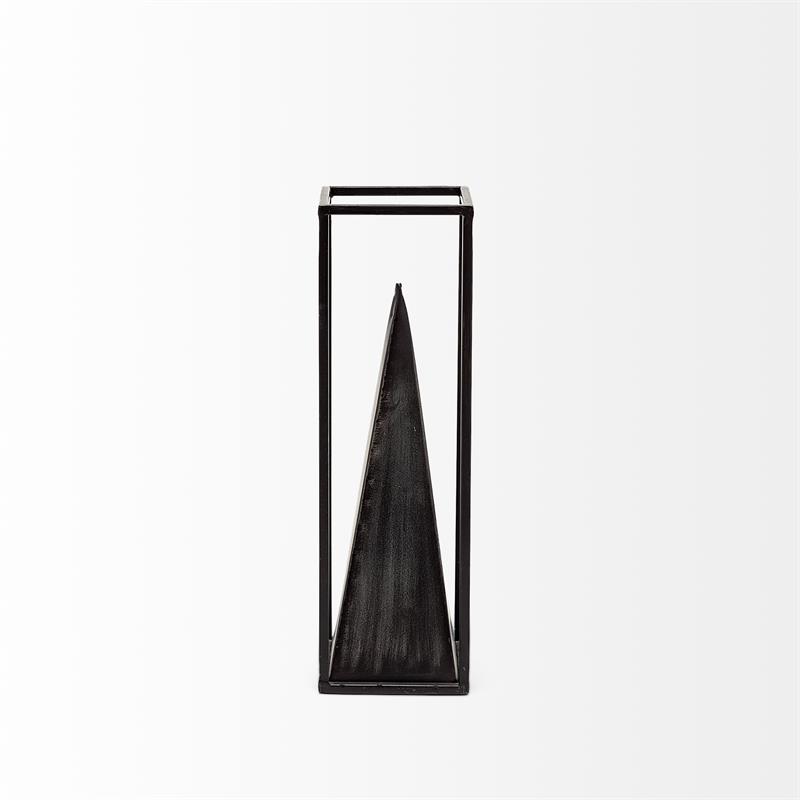Mercana Memphis II Medium Black Metal Framed 3-D Pyramid