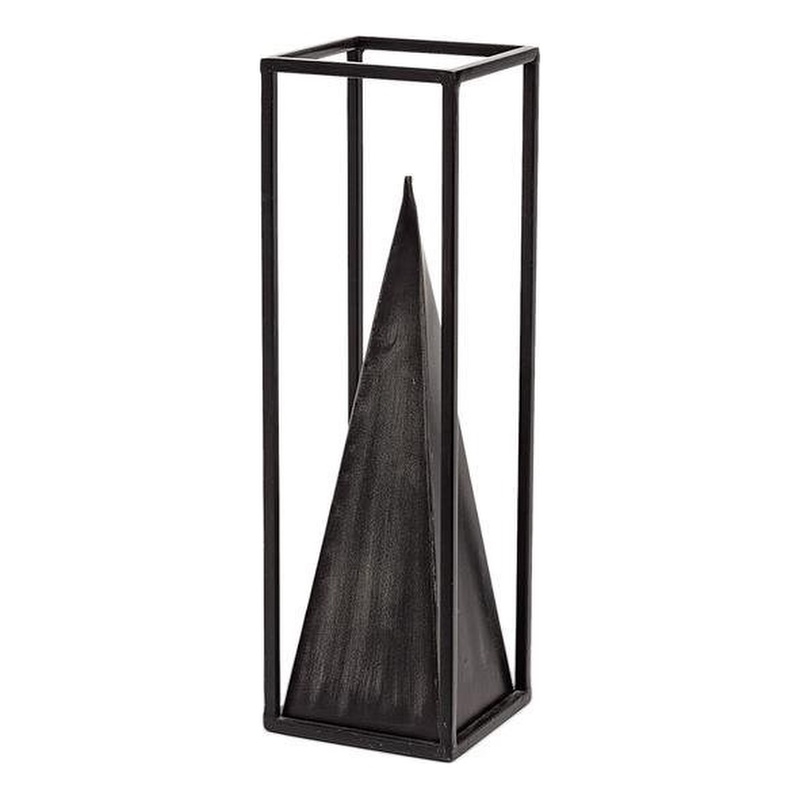 Mercana Memphis II Medium Black Metal Framed 3-D Pyramid