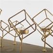 Mercana Salvador II Wood Base Brass Cube Tea Light Table Candle Holder