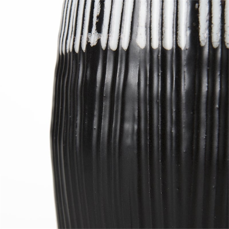 Mercana Tanami I Tall Dark Brown/White Decorative Ceramic Vase
