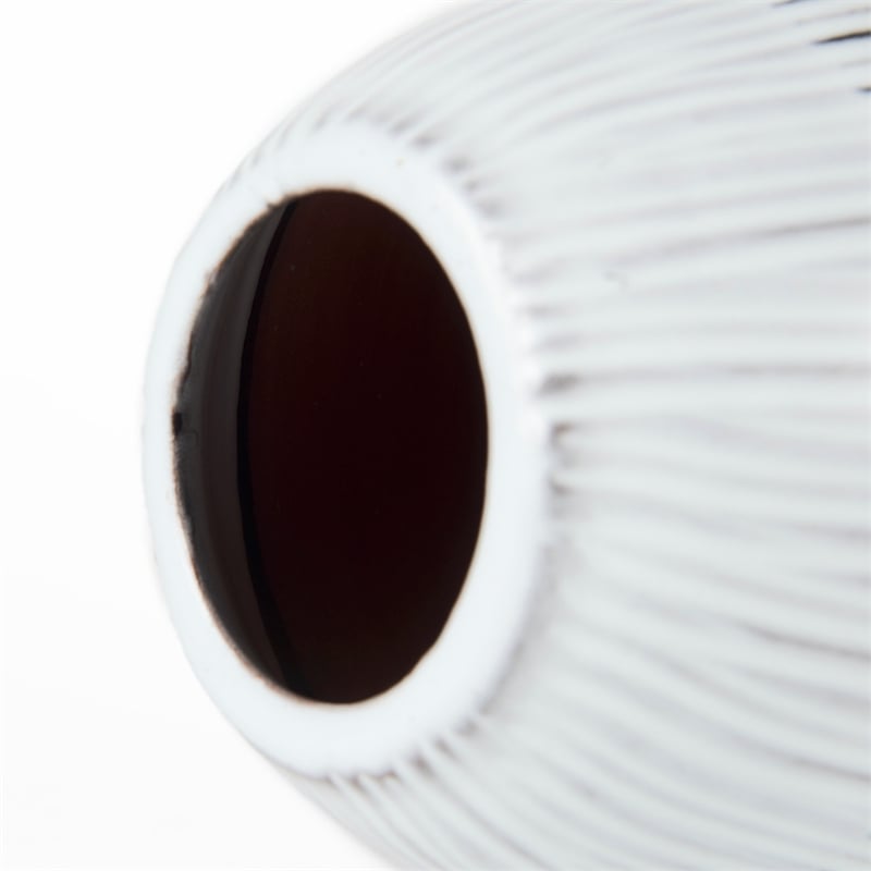 Mercana Tanami II Short Dark Brown/White Glazed Ceramic Vase