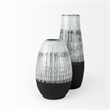 Mercana Tanami II Short Dark Brown/White Glazed Ceramic Vase