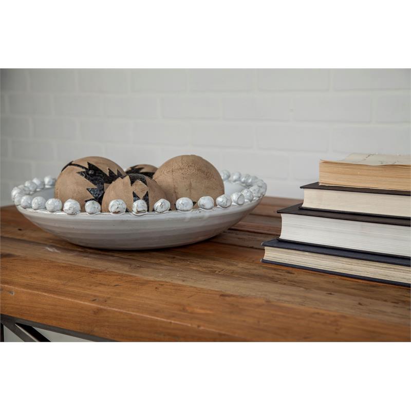 Mercana Basin Large Off White Ceramic Decorative Bowl