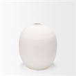 Mercana Karakum I Short White Textured Ceramic Vase