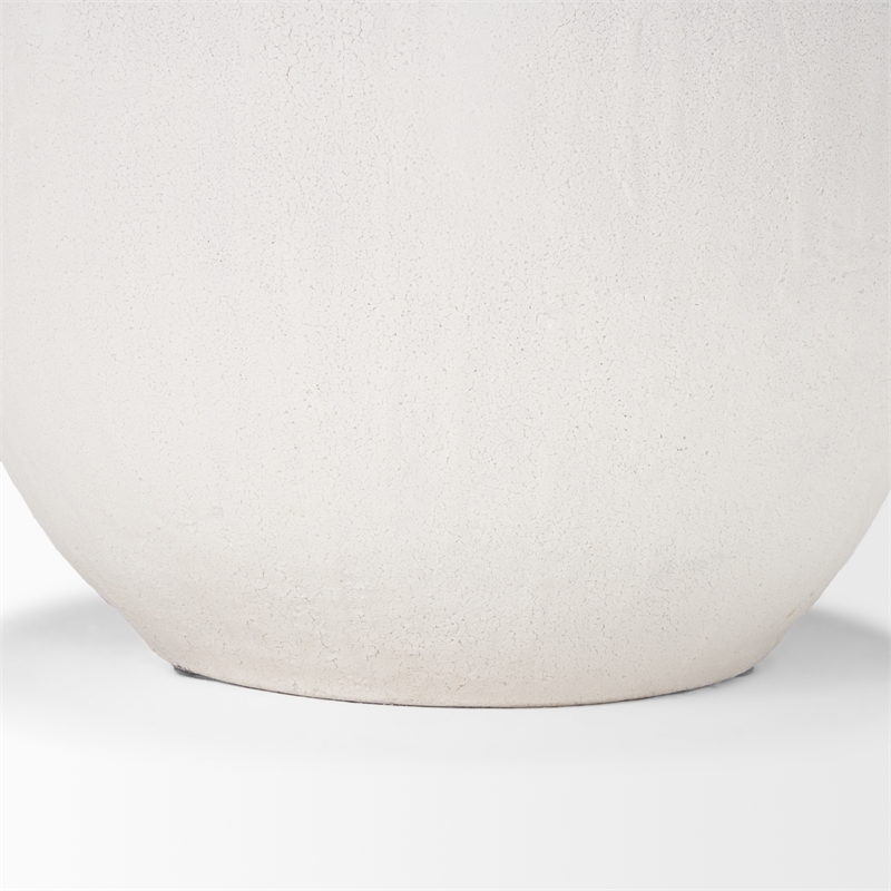 Mercana Karakum I Short White Textured Ceramic Vase