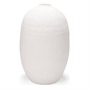 Mercana Karakum II Large White Textured Ceramic Vase