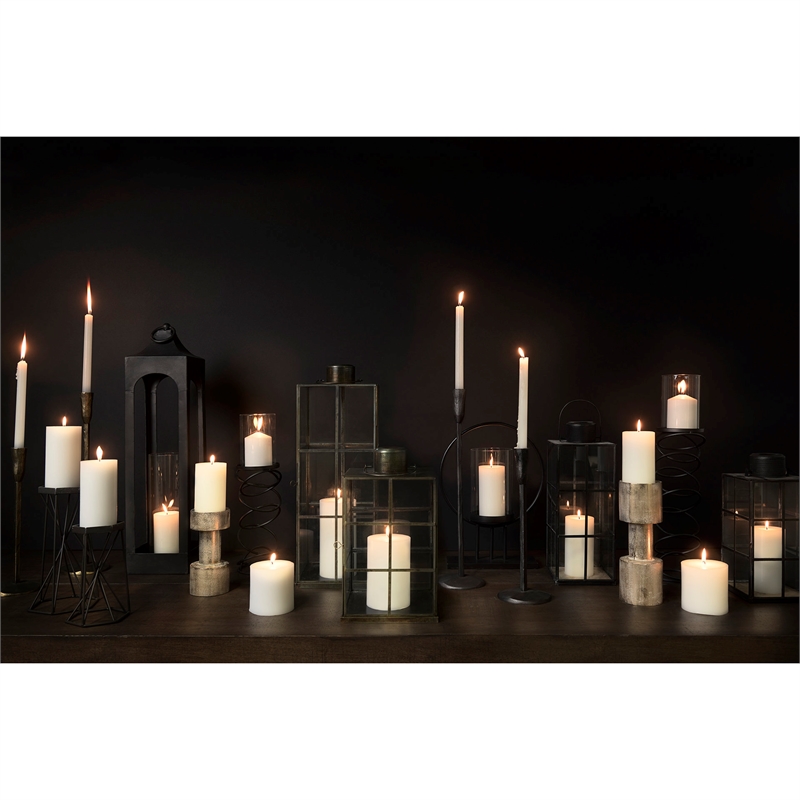 Mercana Furniture Omega III Large Black Metal Stacked Ring Table Candle Holder