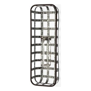 Mercana Margaret Wall Mounted Silver Metal Basket w/Glass Bottle for Botanicals