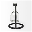 Mercana Monica I Short Black Metal Glass Bottle Vase