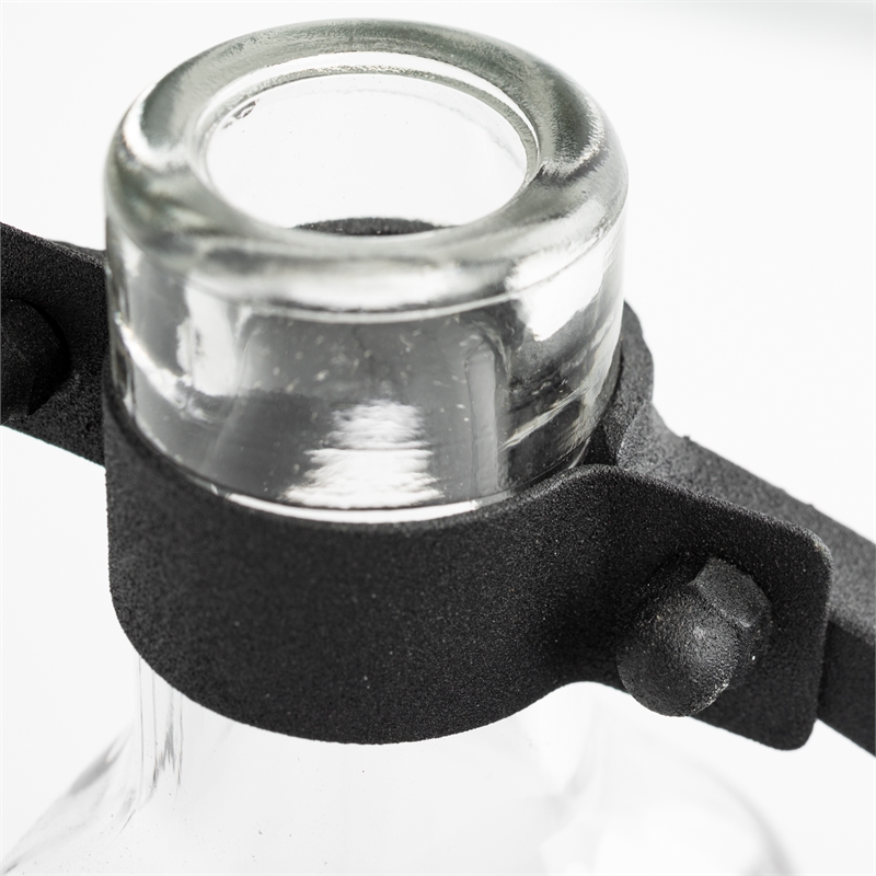 Mercana Monica I Short Black Metal Glass Bottle Vase
