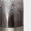 Mercana Baltic I Tall White Brushed Silver Metal Bottom Glass Vase