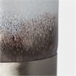 Mercana Baltic II Large White Brushed Silver Metal Bottom Glass Vase