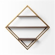 Mercana Neil I Diamond Shape Wall Mounted Metal Frame Wall Shelves in Brown