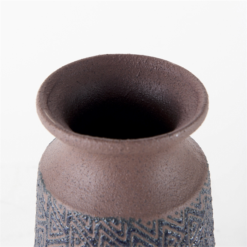 Mercana Sefina III Large Brown/Black Patterned Ceramic Vase
