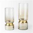 Mercana Adriatic I Small Brushed Gold Metal Glass Vase