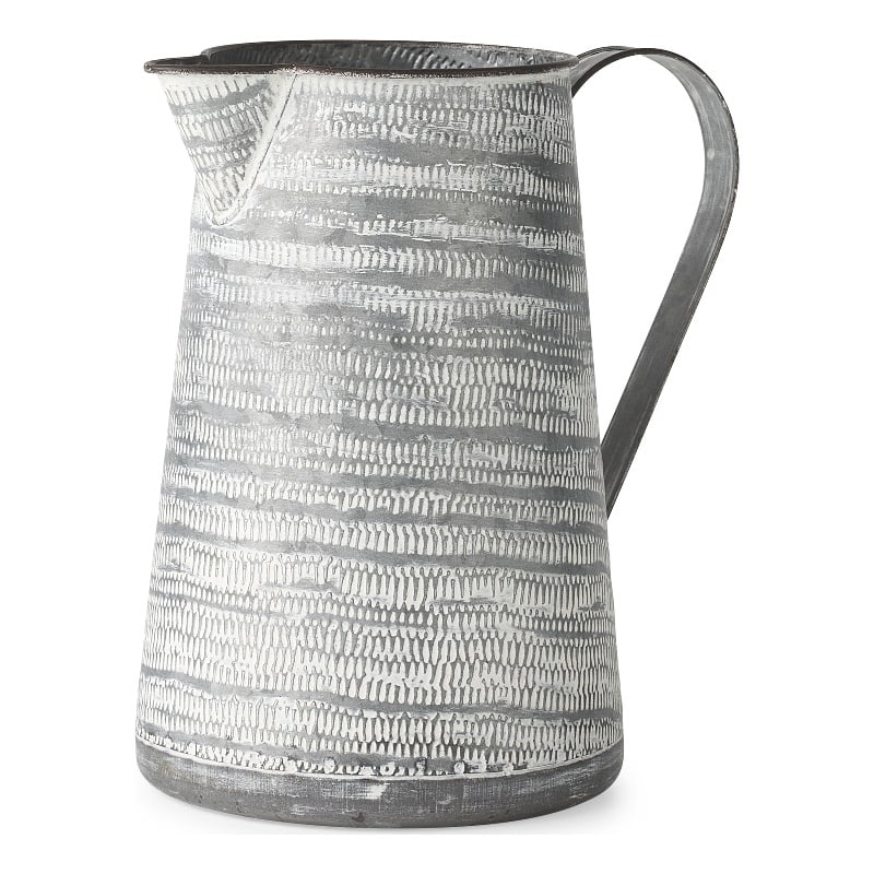 Mercana Serena II Large Gray/White Textured Metal Jug