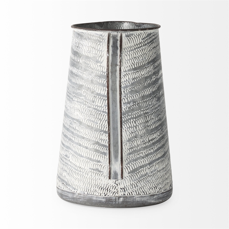 Mercana Serena II Large Gray/White Textured Metal Jug