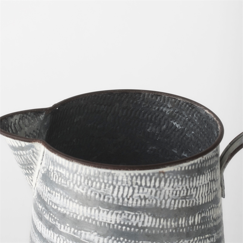 Mercana Serena II Large Gray/White Textured Metal Jug