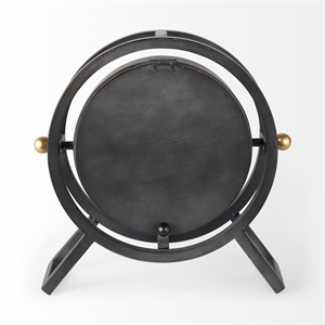 Mercana Furniture Gaston Gray Metal Circular Table Clock