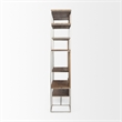 Morris III 47.25 X 15 X 75.5 Brown Wood and Silver Metal Frame 6 Shelf Shelving Unit