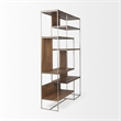 Morris III 47.25 X 15 X 75.5 Brown Wood and Silver Metal Frame 6 Shelf Shelving Unit