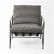 Mercana Leonidas Gray Fabric Wrap Black Metal Frame Accent Chair