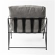 Mercana Leonidas Gray Fabric Wrap Black Metal Frame Accent Chair