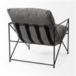 Mercana Leonidas Gray Fabric Wrap Black Metal Frame Accent Chair