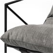 Mercana Leonidas Gray Fabric Wrap Black Metal Frame Accent Chair
