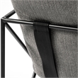 Mercana Leonidas Gray Fabric Wrap Black Metal Frame Accent Chair
