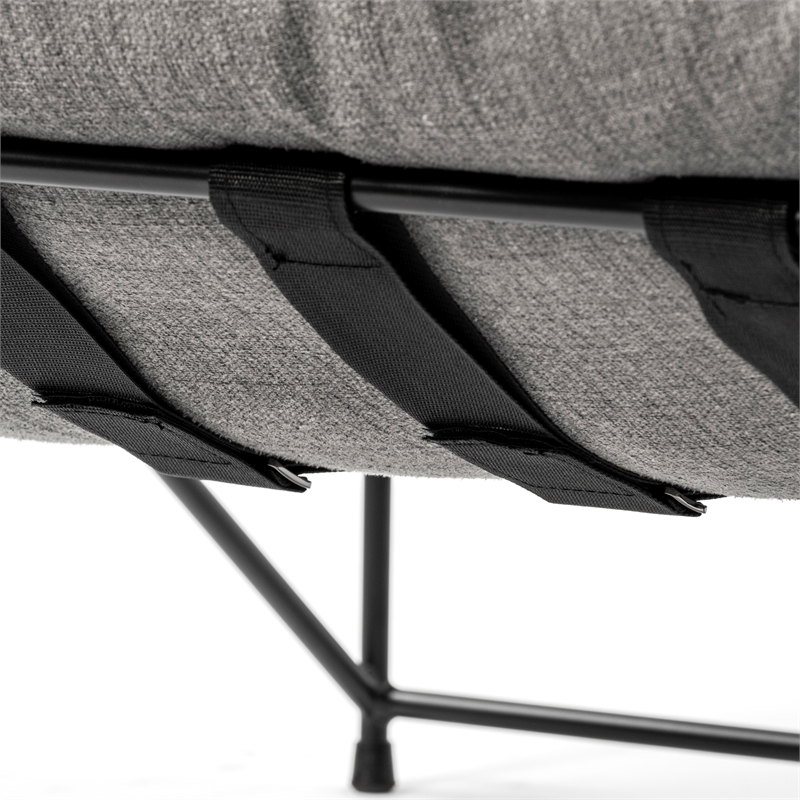 Mercana Leonidas Gray Fabric Wrap Black Metal Frame Accent Chair