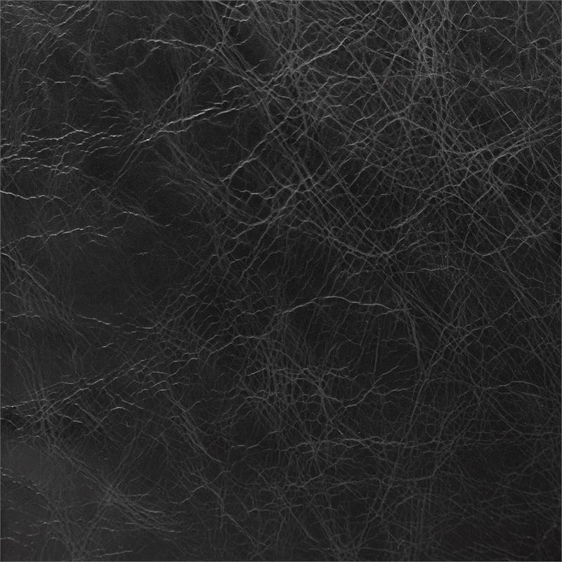 Mercana Grosjean Black Leather Wrap Metal Frame Accent Chair