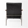 Mercana Grosjean Black Leather Wrap Metal Frame Accent Chair