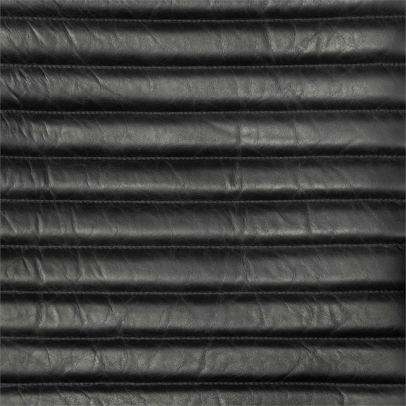 Mercana Grosjean Black Leather Wrap Metal Frame Accent Chair