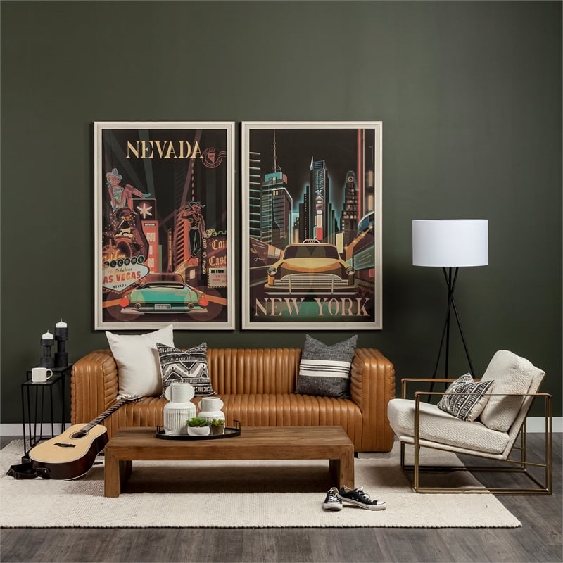 Mercana Watson Cream Fabric Wrap Gold Metal Frame Accent Chair