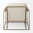 Mercana Watson Cream Fabric Wrap Gold Metal Frame Accent Chair
