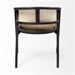 Mercana Tabitha I Black Wood Frame Gray/Tan toned Linen Wrap Seat Dining Chair