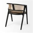 Mercana Tabitha I Black Wood Frame Gray/Tan toned Linen Wrap Seat Dining Chair